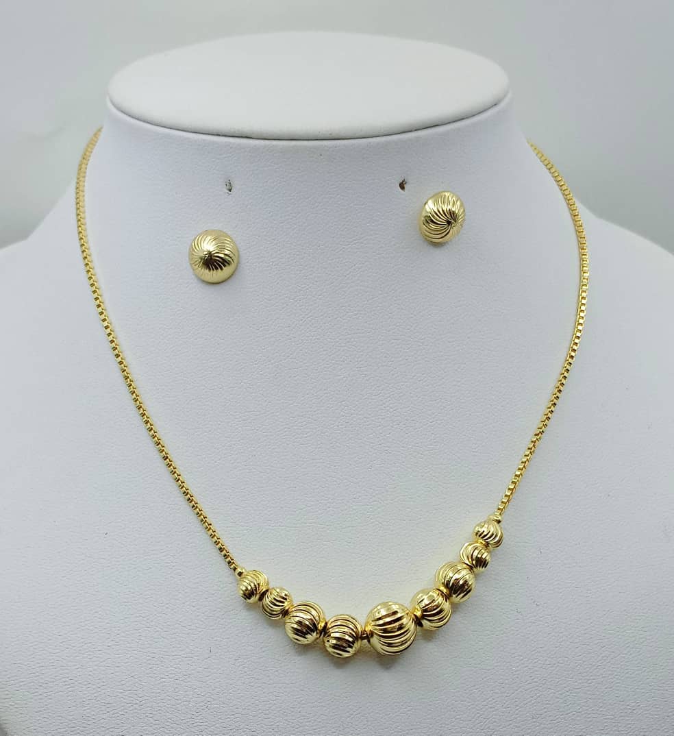 Luxury Gold plated Stainless steel necklace and earrings