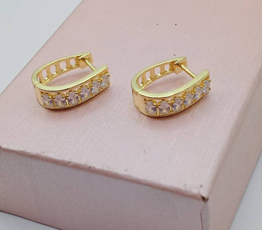 Gold plated stainless steel plug earrings