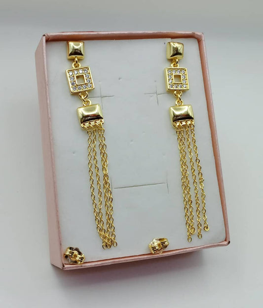 Luxury gold plated stainless steel earrings